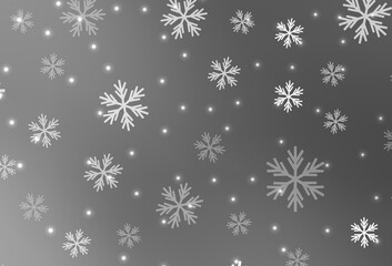 Light Gray vector template with ice snowflakes, stars.