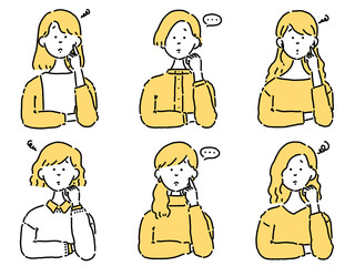 女性　イラストセット