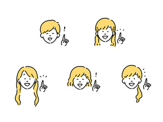 女性　イラストセット