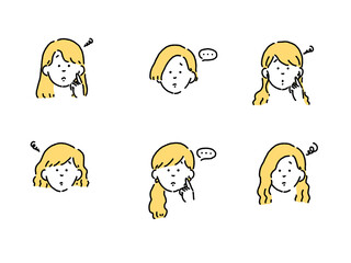 女性　イラストセット