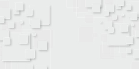 Abstract white square shape with futuristic concept background