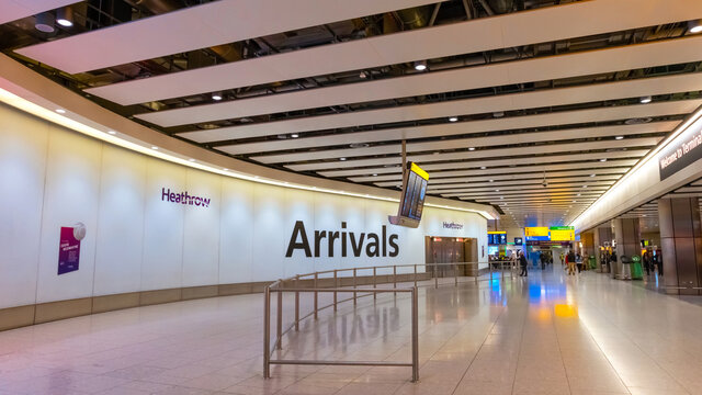 London, UK - May 12 2018: Heathrow Airport,  the second busiest airport in the world (after Dubai International Airport) by international passenger traffic