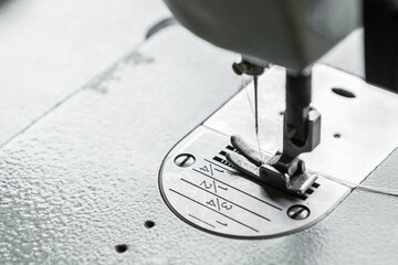 Selective focus of Sewing machine  and copy space