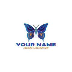 butterfly abstract colored vector logo