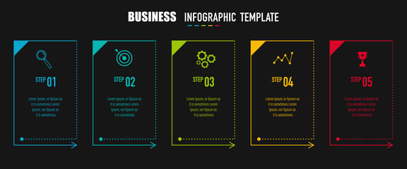 Infographics design vector and business icons with 5 options for presentation and web site	
