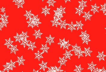 Light Red vector background with beautiful snowflakes, stars.