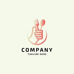 top hand food logo icon vector template 