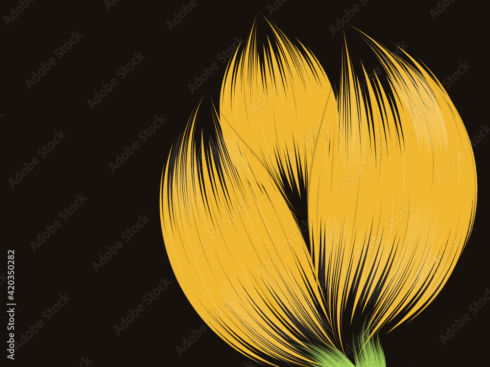 Sticker 
A trendy flower abstract background illustration, brush stroke

