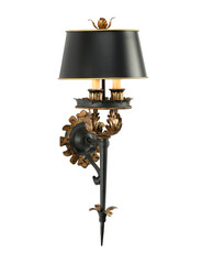 Sconce black and gold with clipping path.