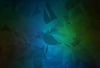 Dark Blue, Green vector template with chaotic poly shapes.