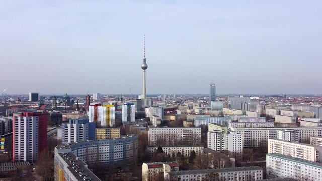 Wonderful aerial view over Berlin. Amazing drone footage