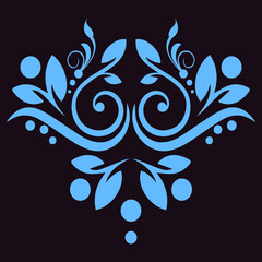 Sketch, hand drawing of wild leaf and flowers for saree designs or pattern for textile, wrapping paper, or backgrounds