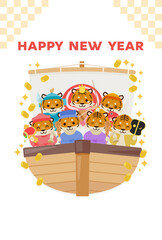 寅年年賀状 : Tiger year illustration card