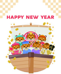 寅年年賀状 : Tiger year illustration card