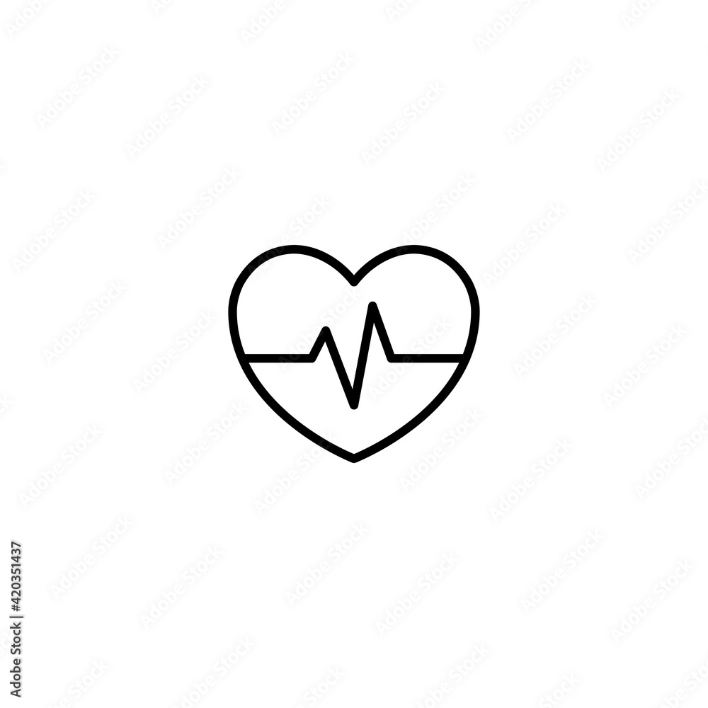Poster heart pulse icon vector for web, computer and mobile app