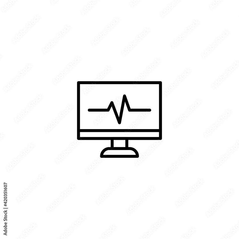 Poster heart beat monitor icon vector for web, computer and mobile app
