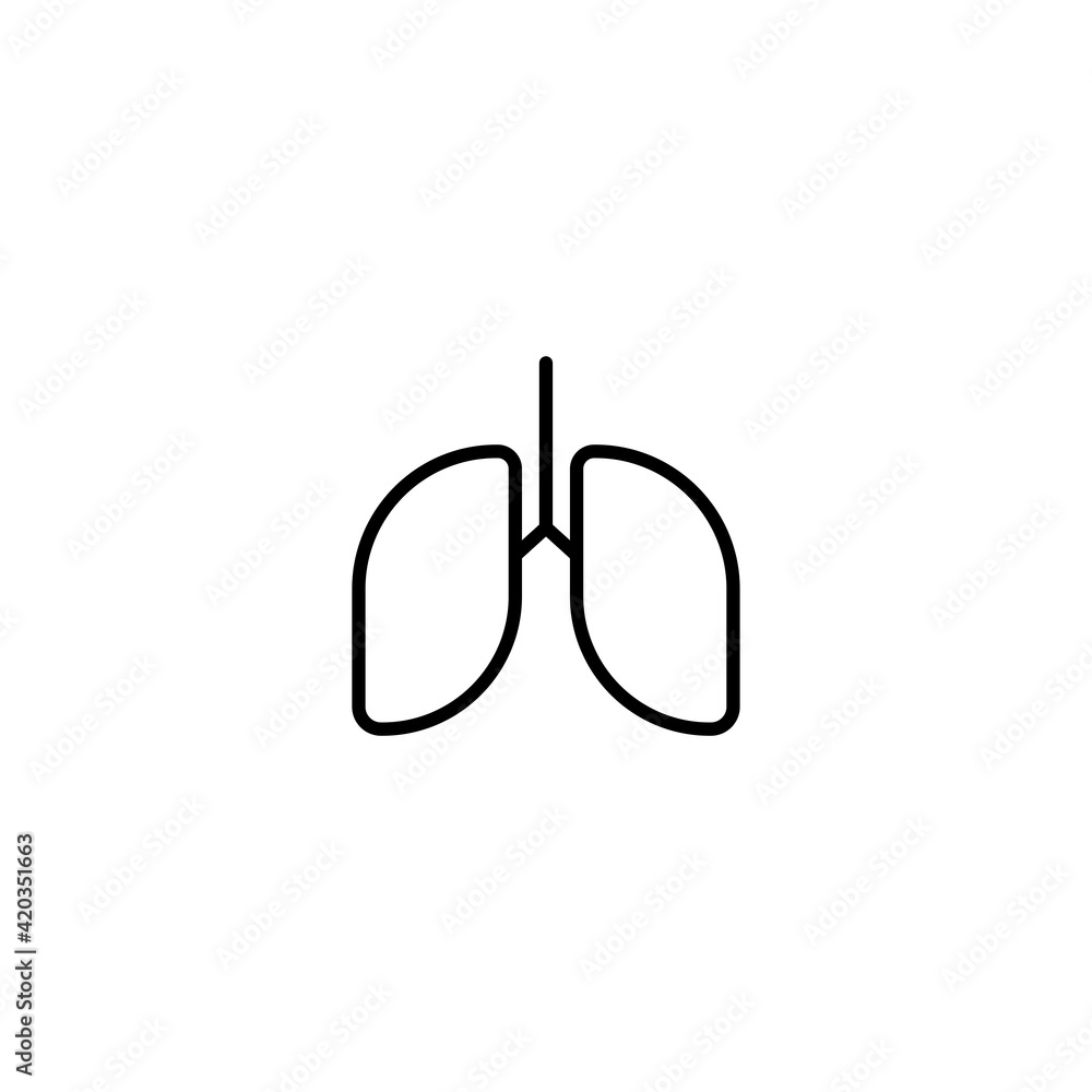 Poster lung icon vector for web, computer and mobile app
