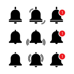 bells messages. Icon set. Phone icon, call icon, smartphone vector design. Stock image. EPS 10.