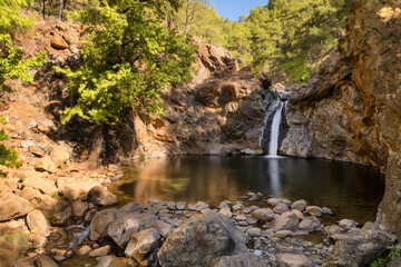 Selale Waterfall and small lagoon in Turkey.