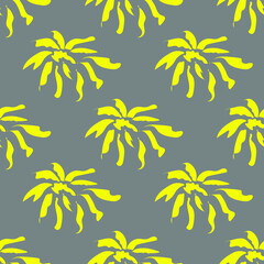 Fototapeta na wymiar Summer patern yellow flowers on grey