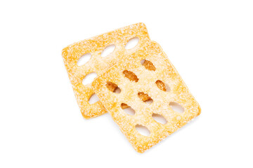 biscuit isolated on white background. cookie snack cut out