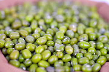 Mung bean in cloth bag