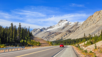 Scenic Icefields park way in Banff national park