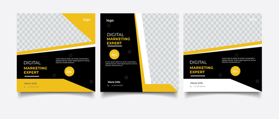 Creative business marketing banner for social media post template
