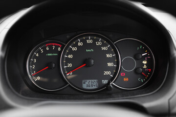 Closeup interior modern car console