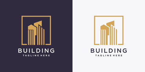 Building logo design template with creative concept