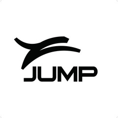 Jumping big cat/cheetah/tiger black and white logo template