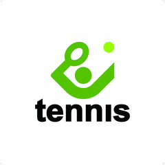 Simple tennis illustration log template