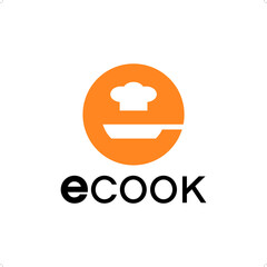 Letter E cooking logo template