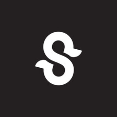 letter s simple curves overlapping line logo vector
