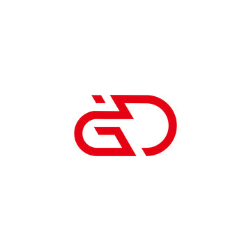letter g i d simple geometric line logo vector
