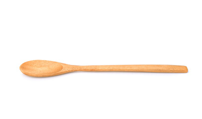 Wood or wooden spoon isolated on White background