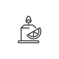 Aroma orange candle line icon. linear style