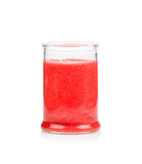 Strawberry smoothie isolated on white background.
