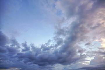 Fototapeta na wymiar Natural background: dramatic sky at sunset