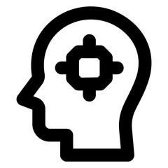 
Filled design of brain processor, microchip inside mind 

