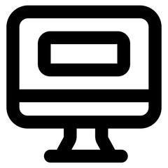 Fototapeta na wymiar Desktop display, solid icon of monitor