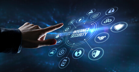 Internet, business, Technology and network concept. Cyber security data protection business...