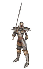 Fototapeta premium 3d illustration of an woman with a fantasy armor