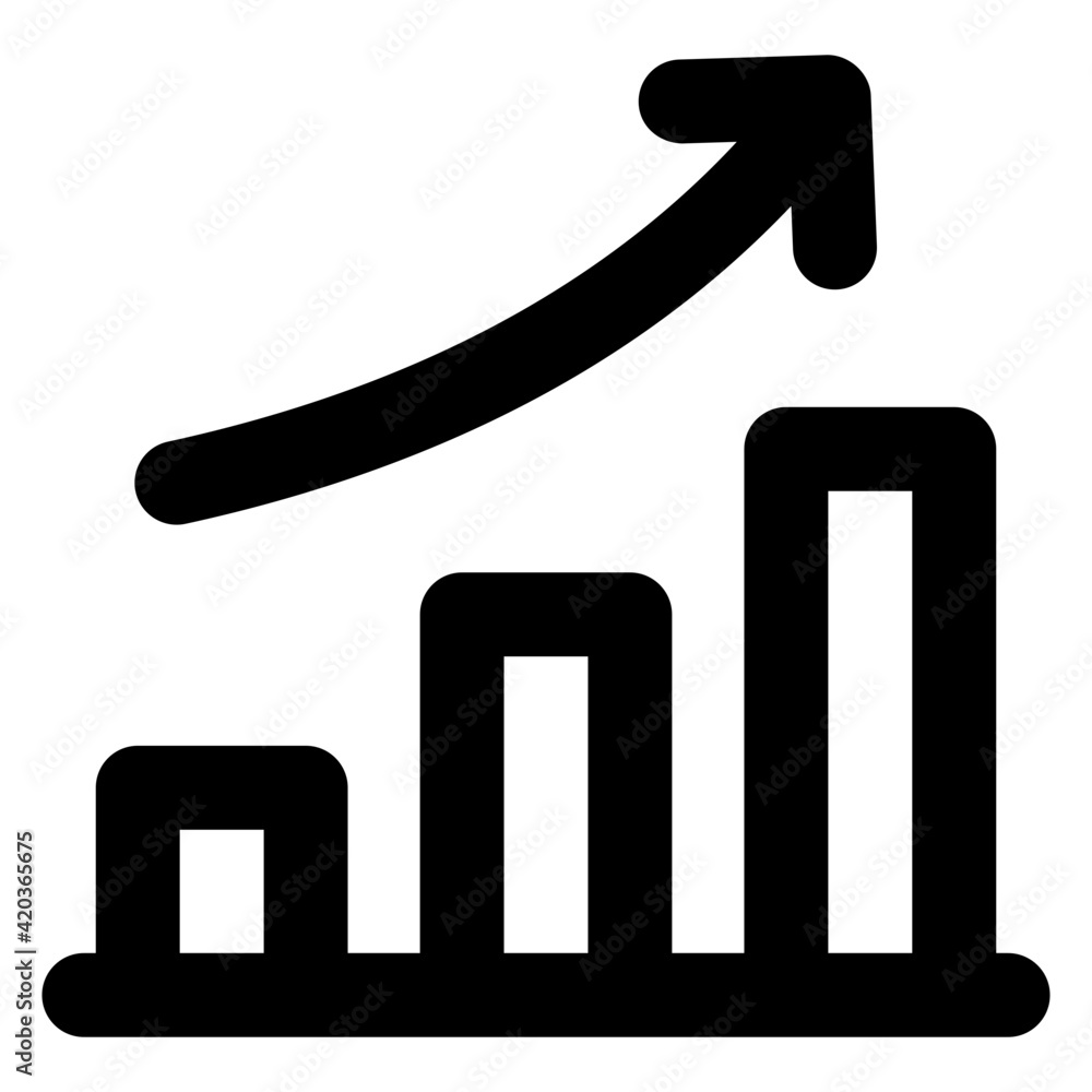 Canvas Prints growth chart on hand denoting concept of analytical care icon