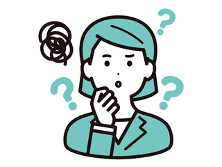 考えごとをする、ビジネスウーマン