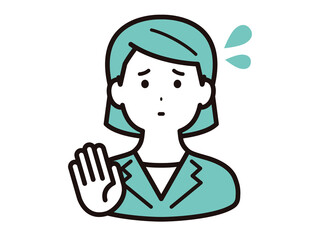 困った表情の、ビジネスウーマン