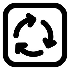 
Three rotating arrows, concept of recycling arrows icon

