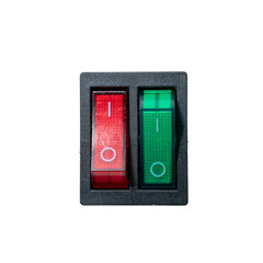 Double Rocker Switch SPST ON-OFF 6 Terminals Red, Green light 16A