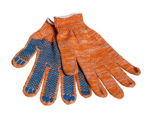 Cloth work gloves isolated on white background