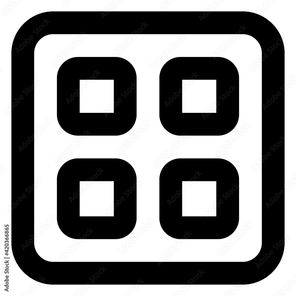 Wall mural editable solid design of grid view icon
